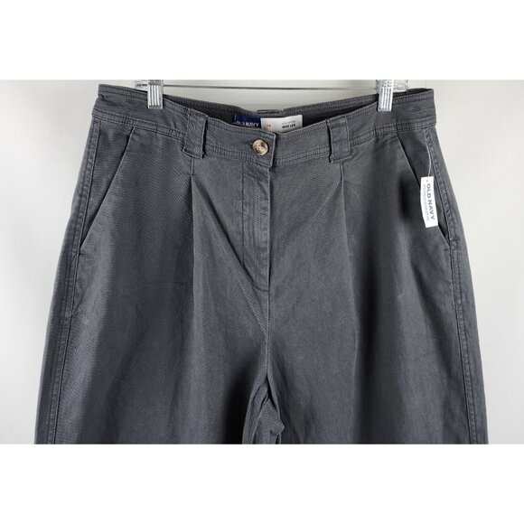 Old Navy Pants Womens 14 Gray Extra High Rise Wide Leg Trousers (34x28) NWT - Picture 2 of 10